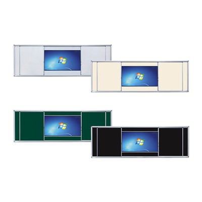 Horisontella skjutbara whiteboards